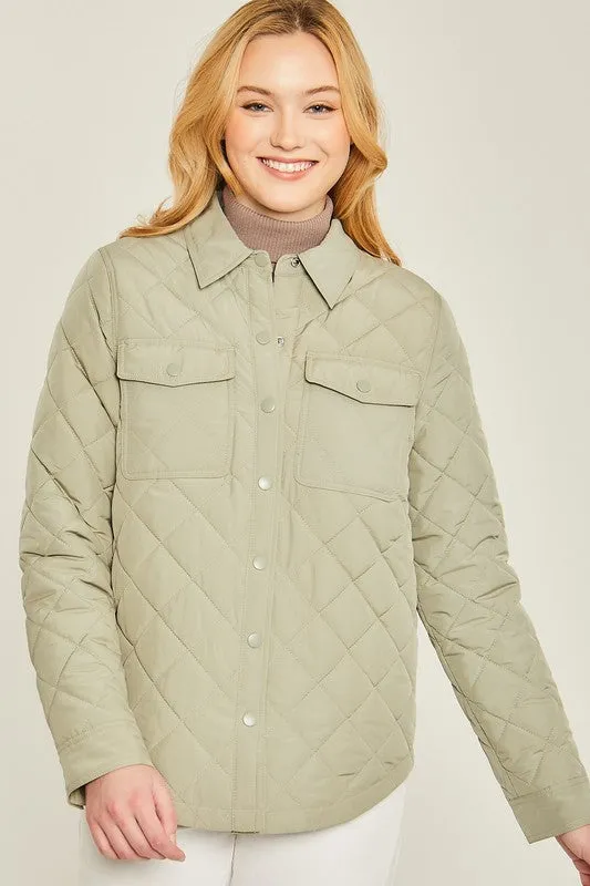 Melissa Woven Solid Bust Pocket Shacket