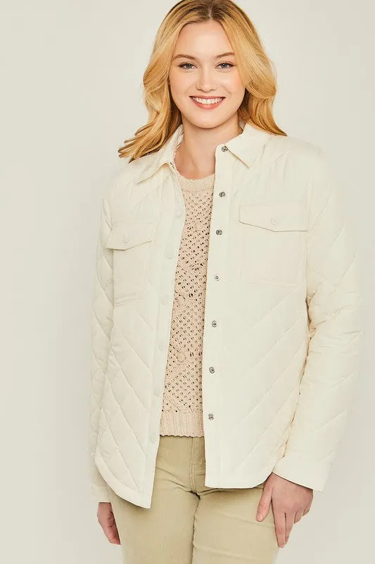 Melissa Woven Solid Bust Pocket Shacket