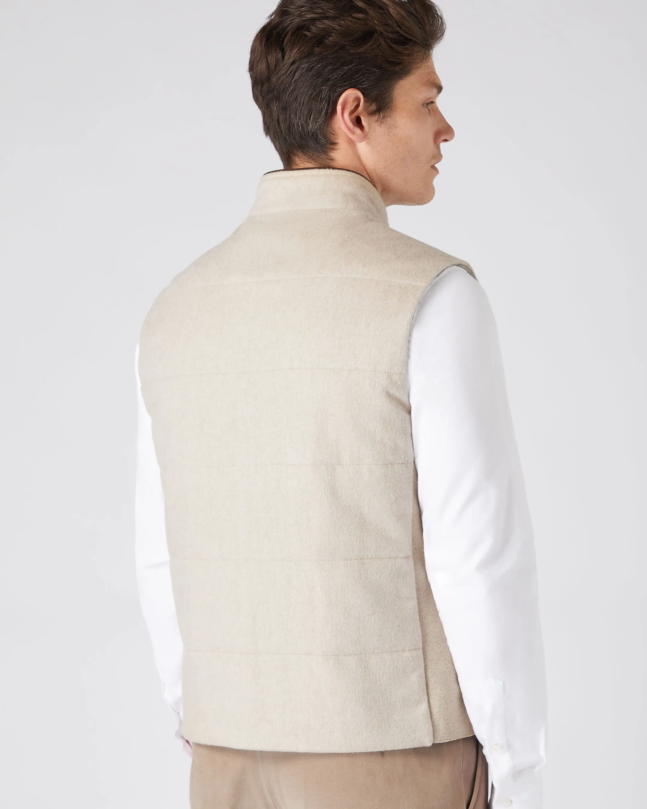 Men's Belgravia Cashmere Gilet Oatmeal Brown