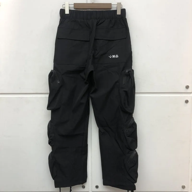 Men's Black Drawstring Pocket Cargo Pants