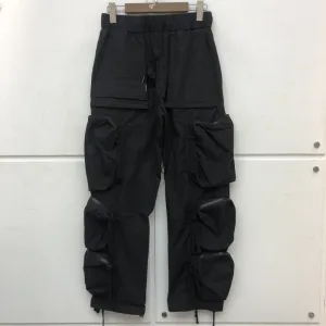 Men's Black Drawstring Pocket Cargo Pants