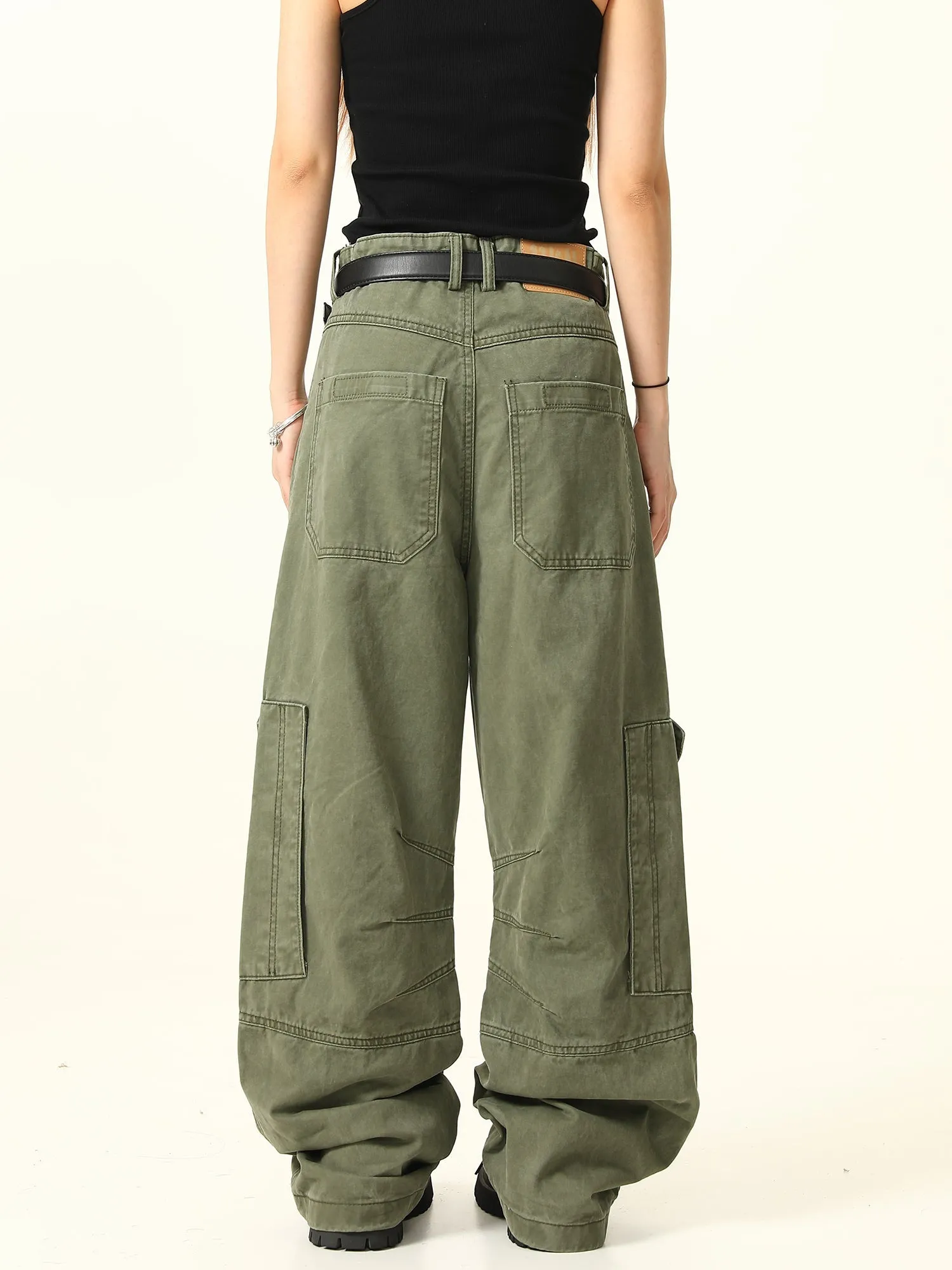 Military Cargo Wide Leg Pants