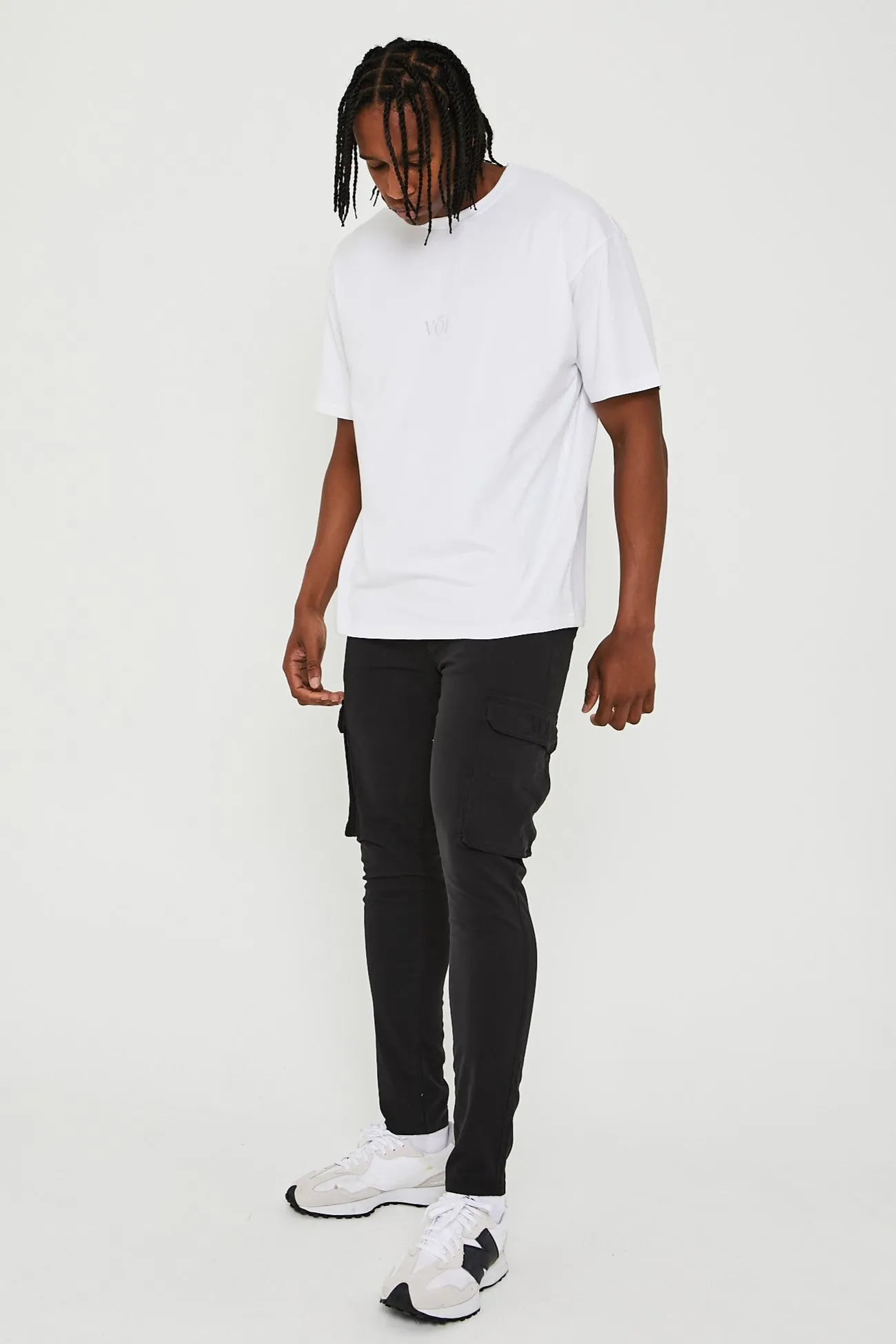 Milton Tapered Cargo Cotton Pants - Black