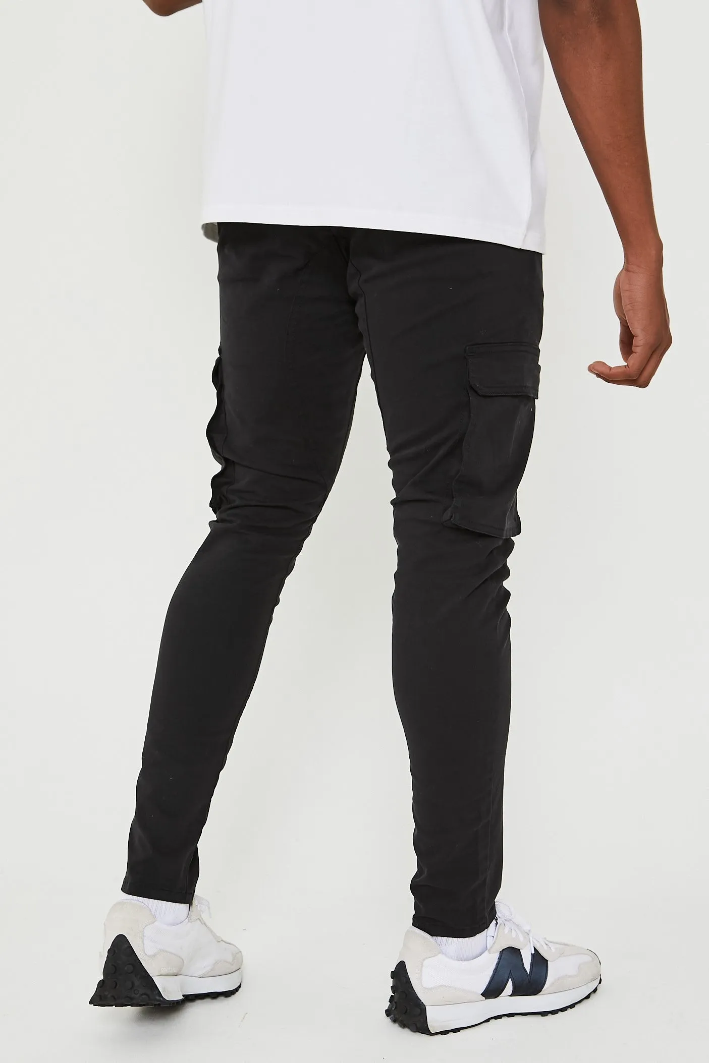 Milton Tapered Cargo Cotton Pants - Black