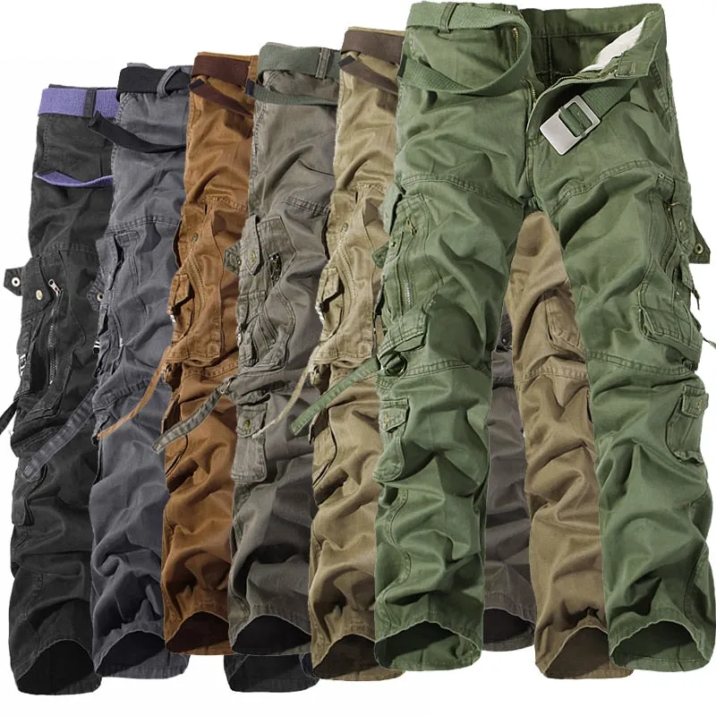 Multi-pocket washed overalls Military Tactical pants