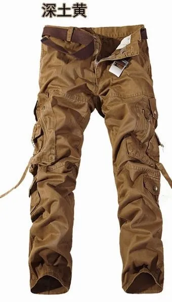 Multi-pocket washed overalls Military Tactical pants