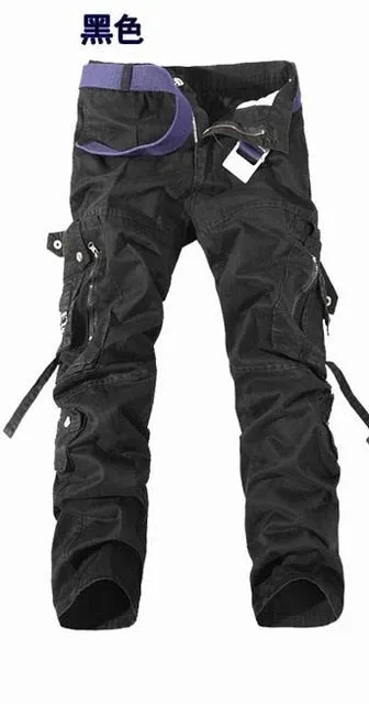 Multi-pocket washed overalls Military Tactical pants