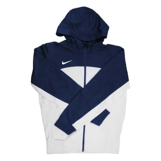 Nike Therma-FIT Men's White/Navy Full Zip Training Hoodie - Small