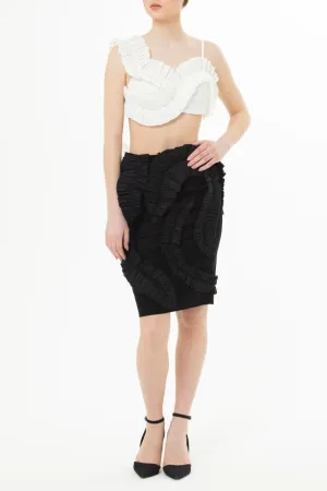 Pencil skirt with frill