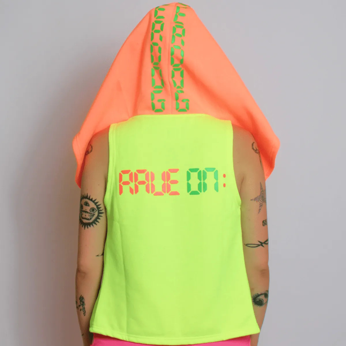 RAVE ON DRAPE GILET MUTLI NEON