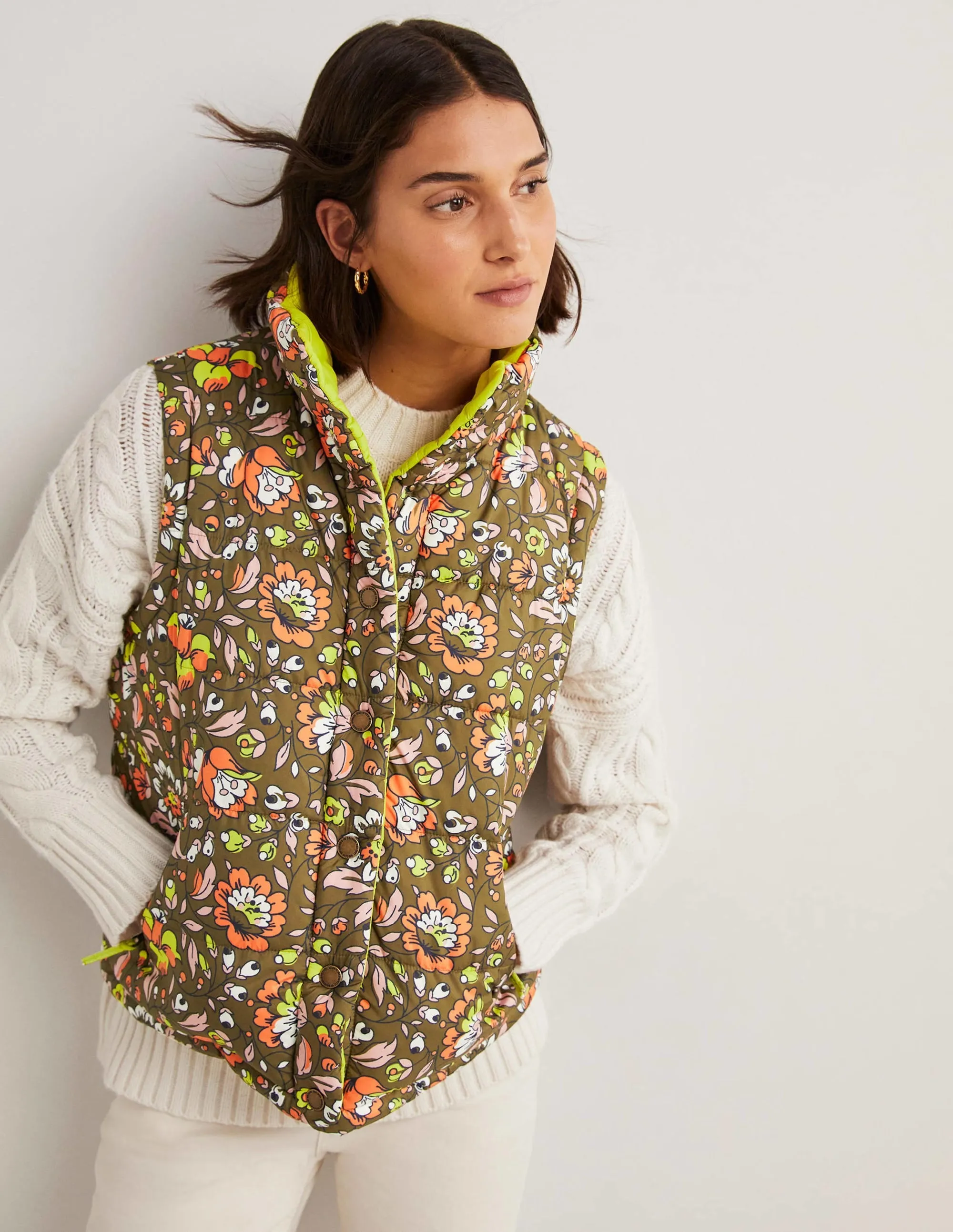 Reversible Gilet-Basil, Botanic Meadow