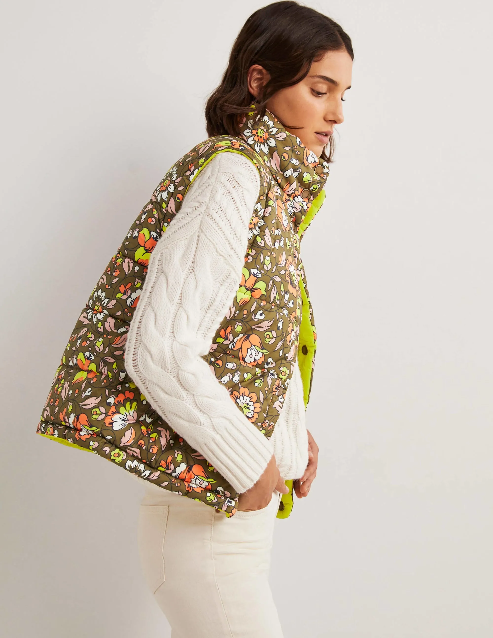 Reversible Gilet-Basil, Botanic Meadow