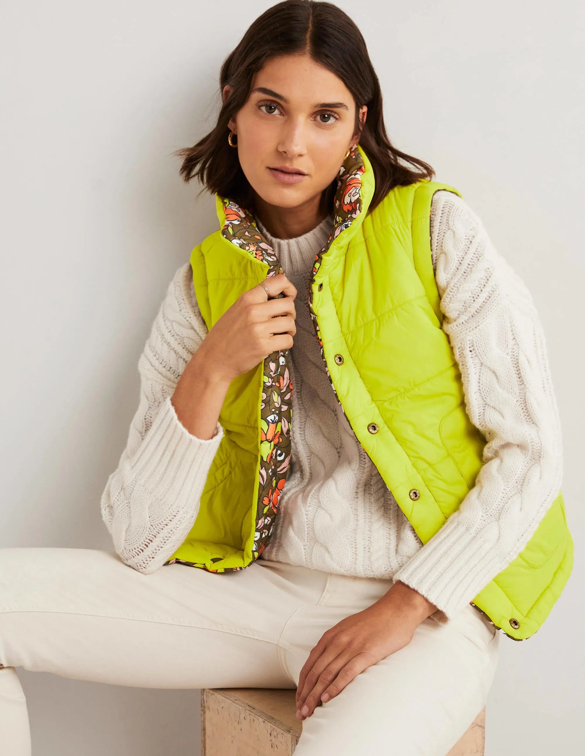 Reversible Gilet-Basil, Botanic Meadow