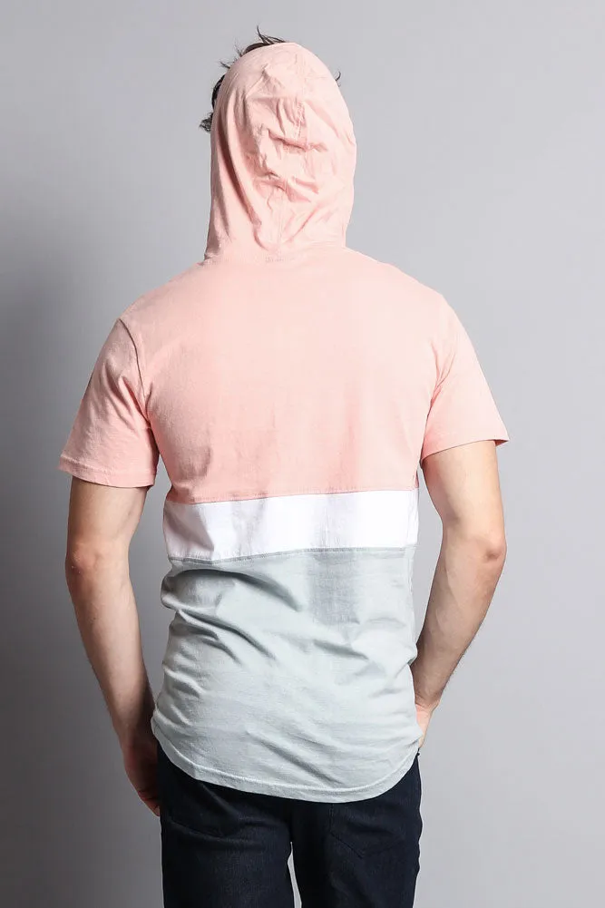 Short Sleeve Color Block Hooded Anorak