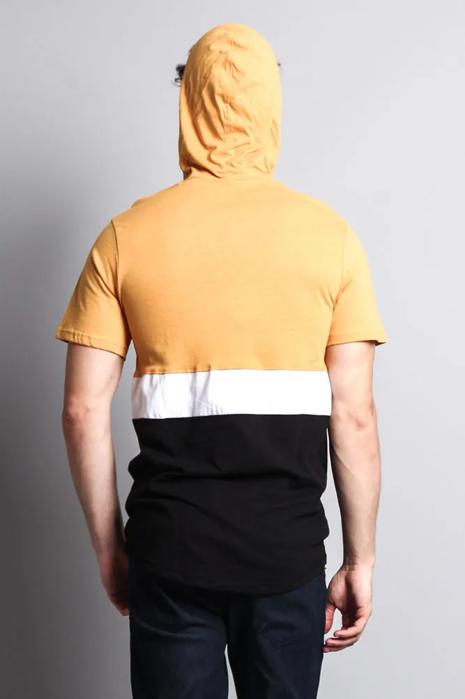 Short Sleeve Color Block Hooded Anorak