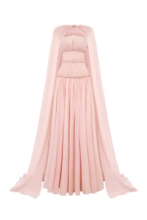 Stellara Straight See-Through Organza Extra Long Length Cape