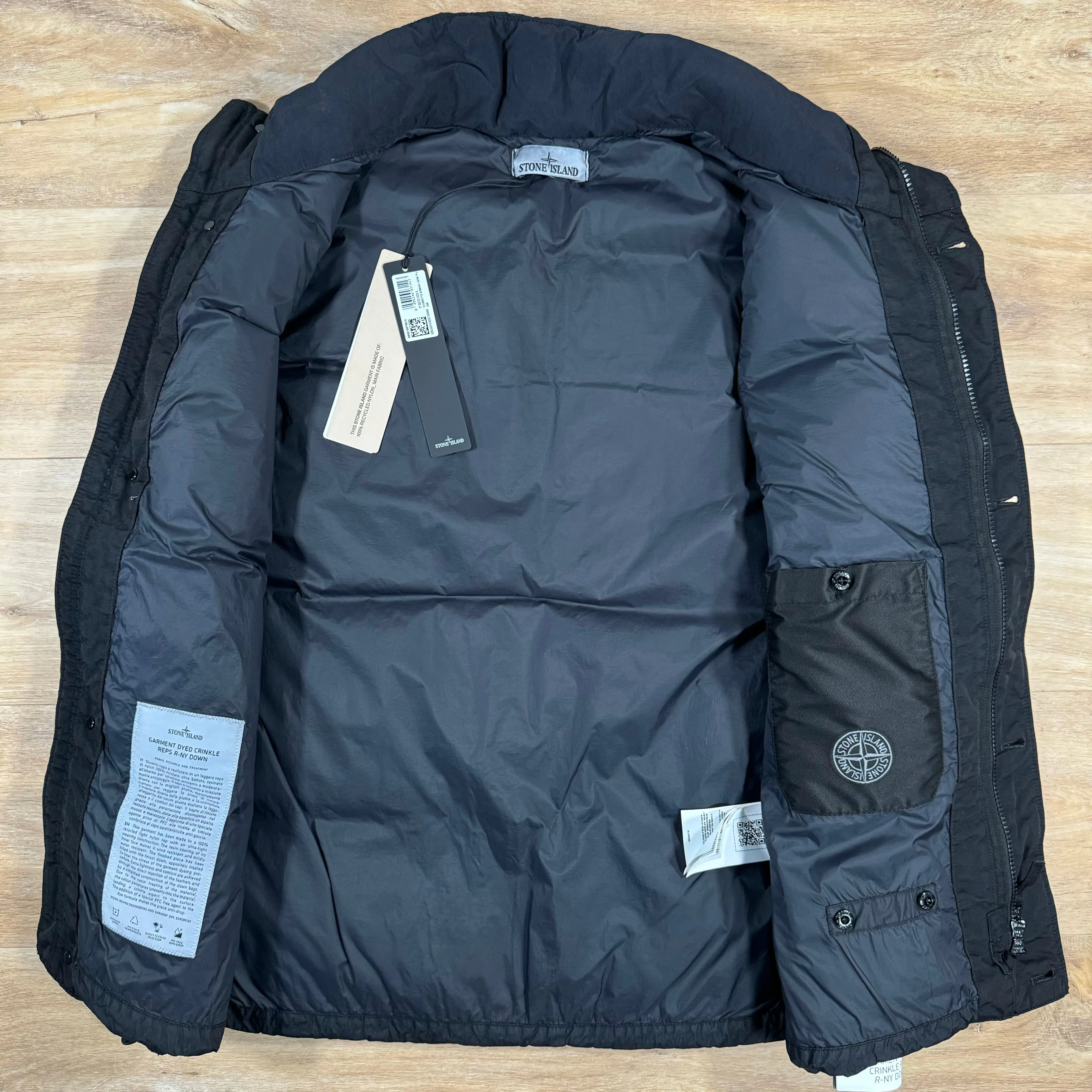 Stone Island Crinkle Reps R-NY Down Gilet in Black