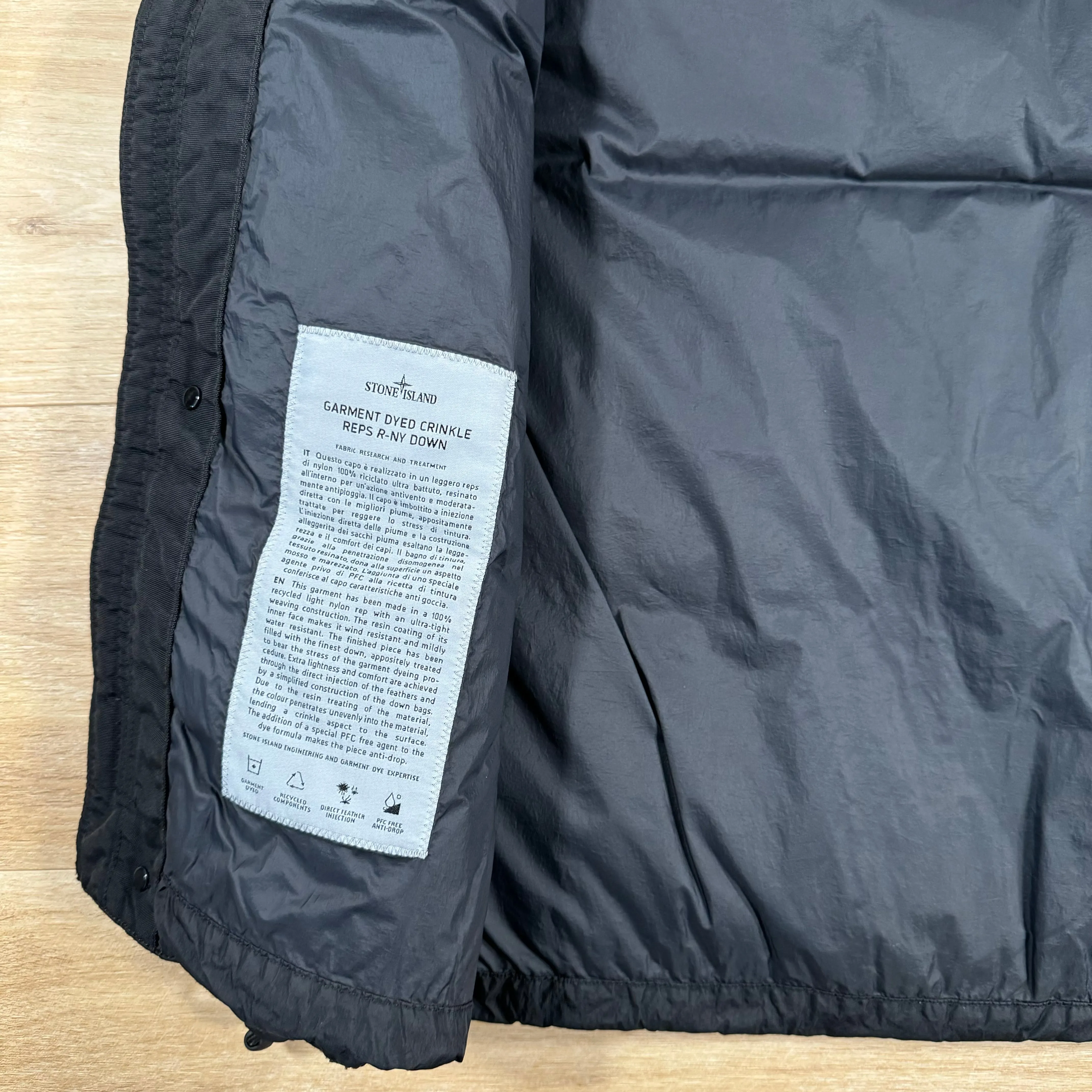 Stone Island Crinkle Reps R-NY Down Gilet in Black