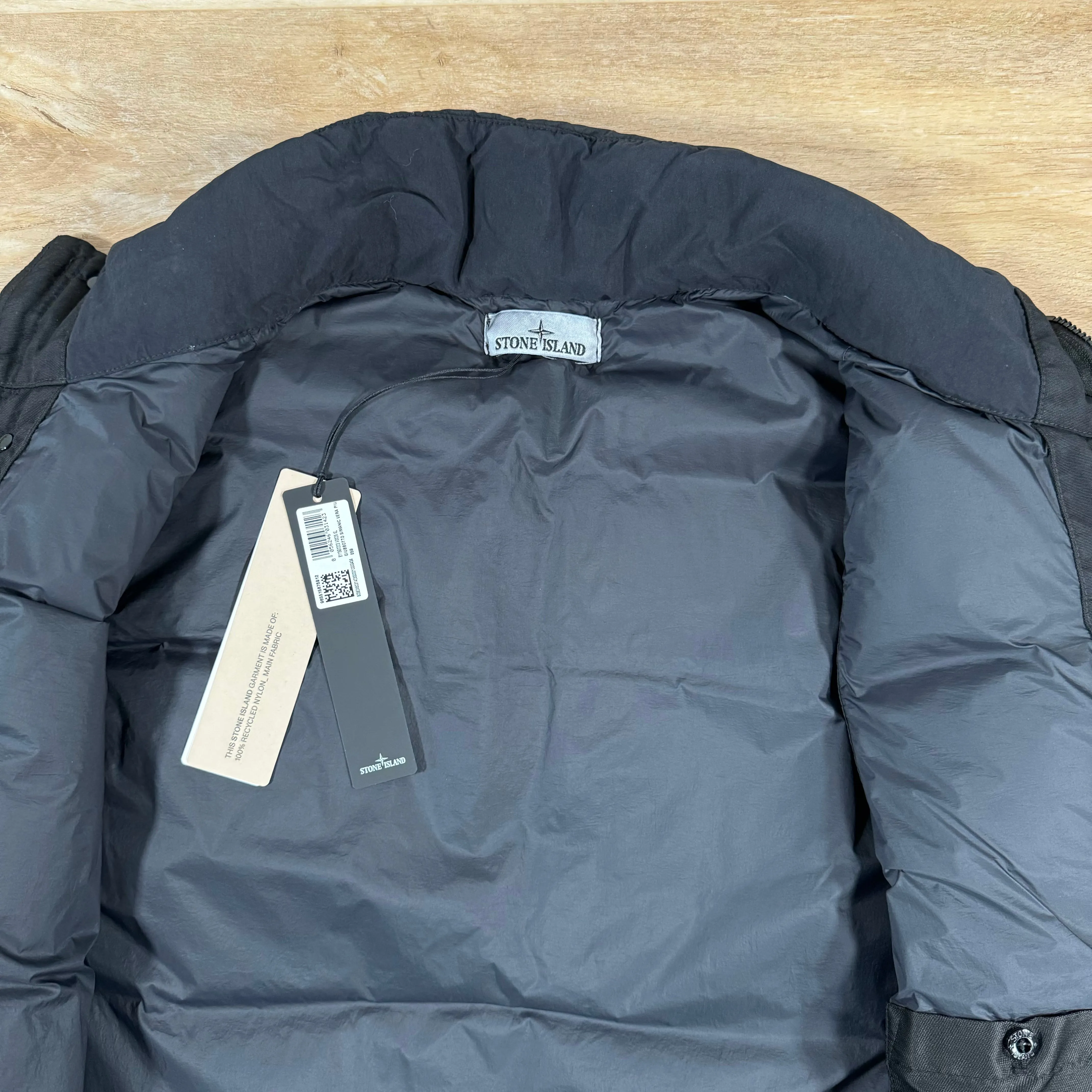 Stone Island Crinkle Reps R-NY Down Gilet in Black