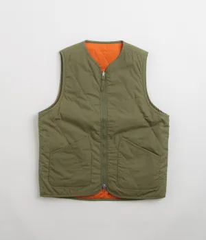 Universal Works Reversible Military Liner Gilet - Olive / Orange