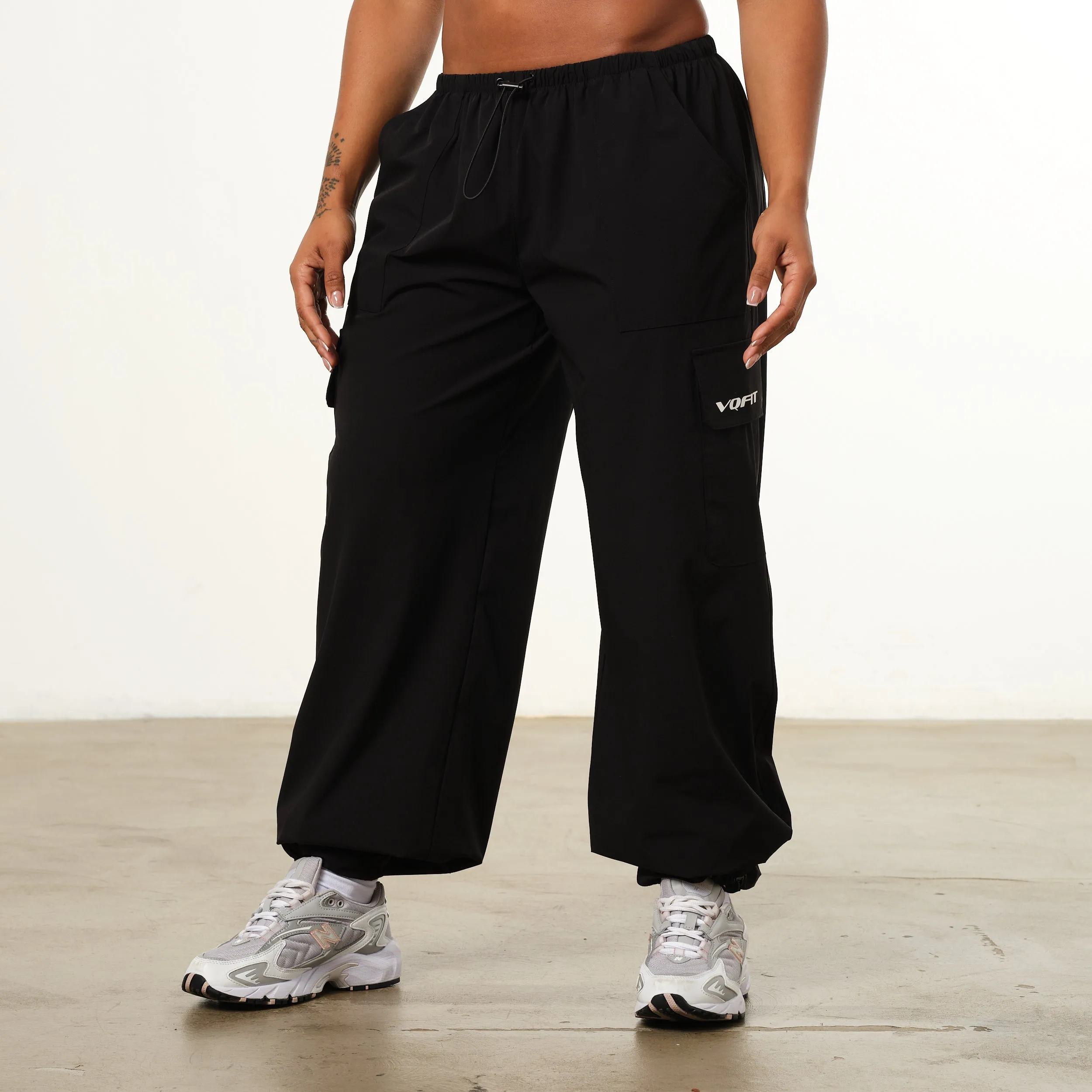 Vanquish Black Wide Leg Track Racer Pants