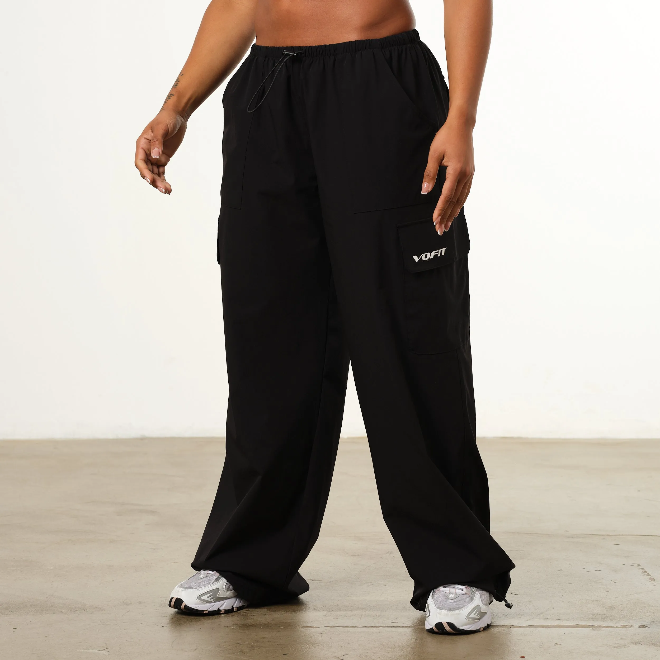 Vanquish Black Wide Leg Track Racer Pants