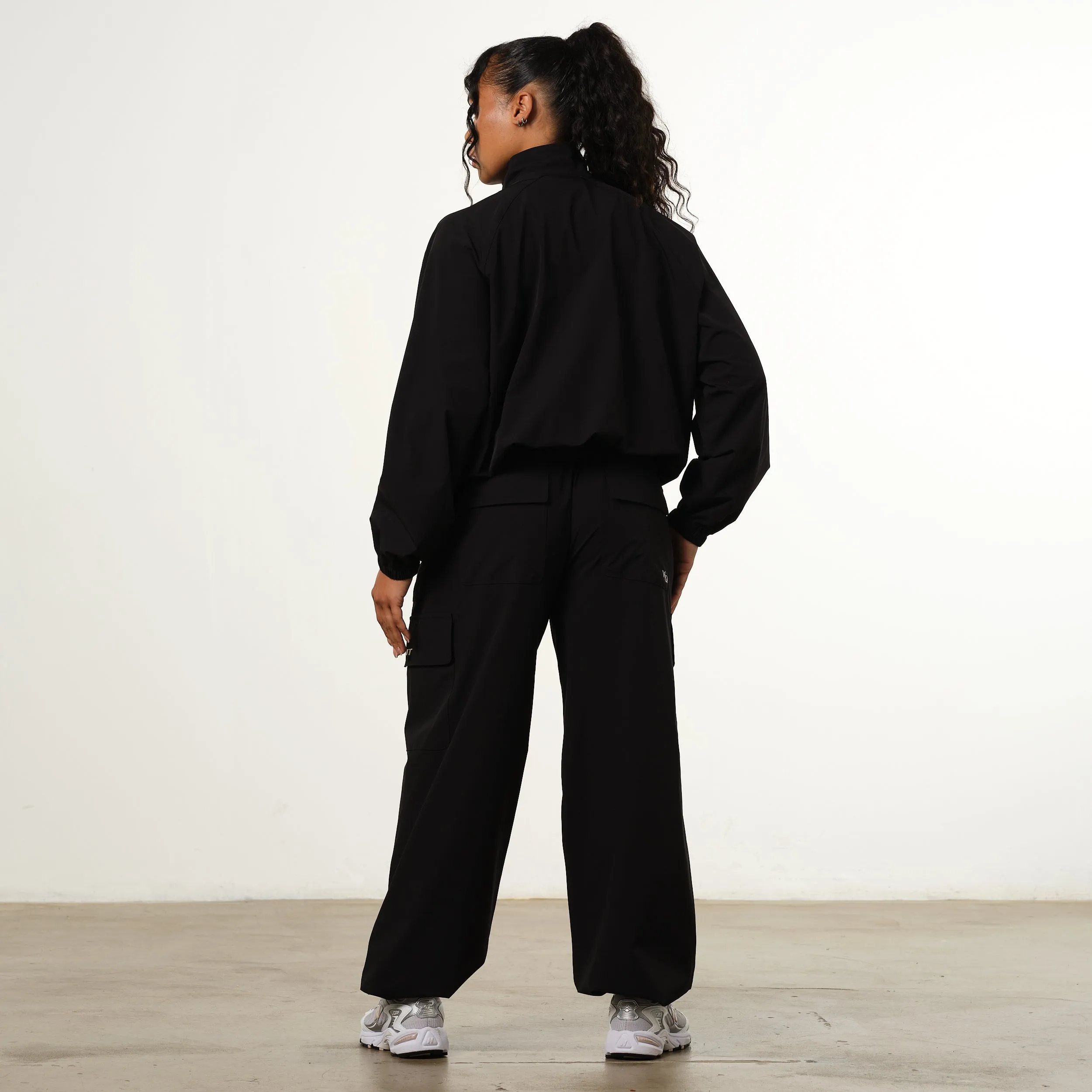 Vanquish Black Wide Leg Track Racer Pants