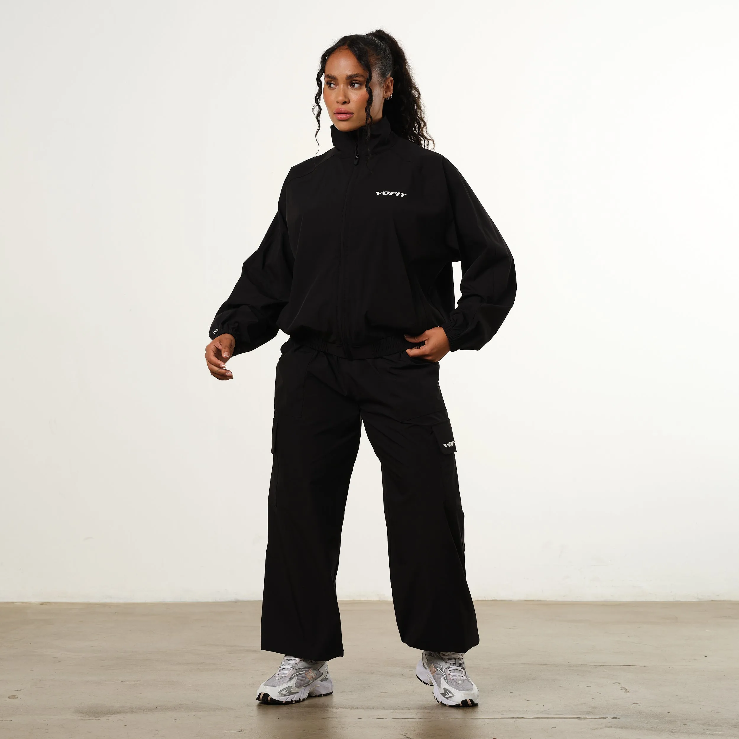 Vanquish Black Wide Leg Track Racer Pants