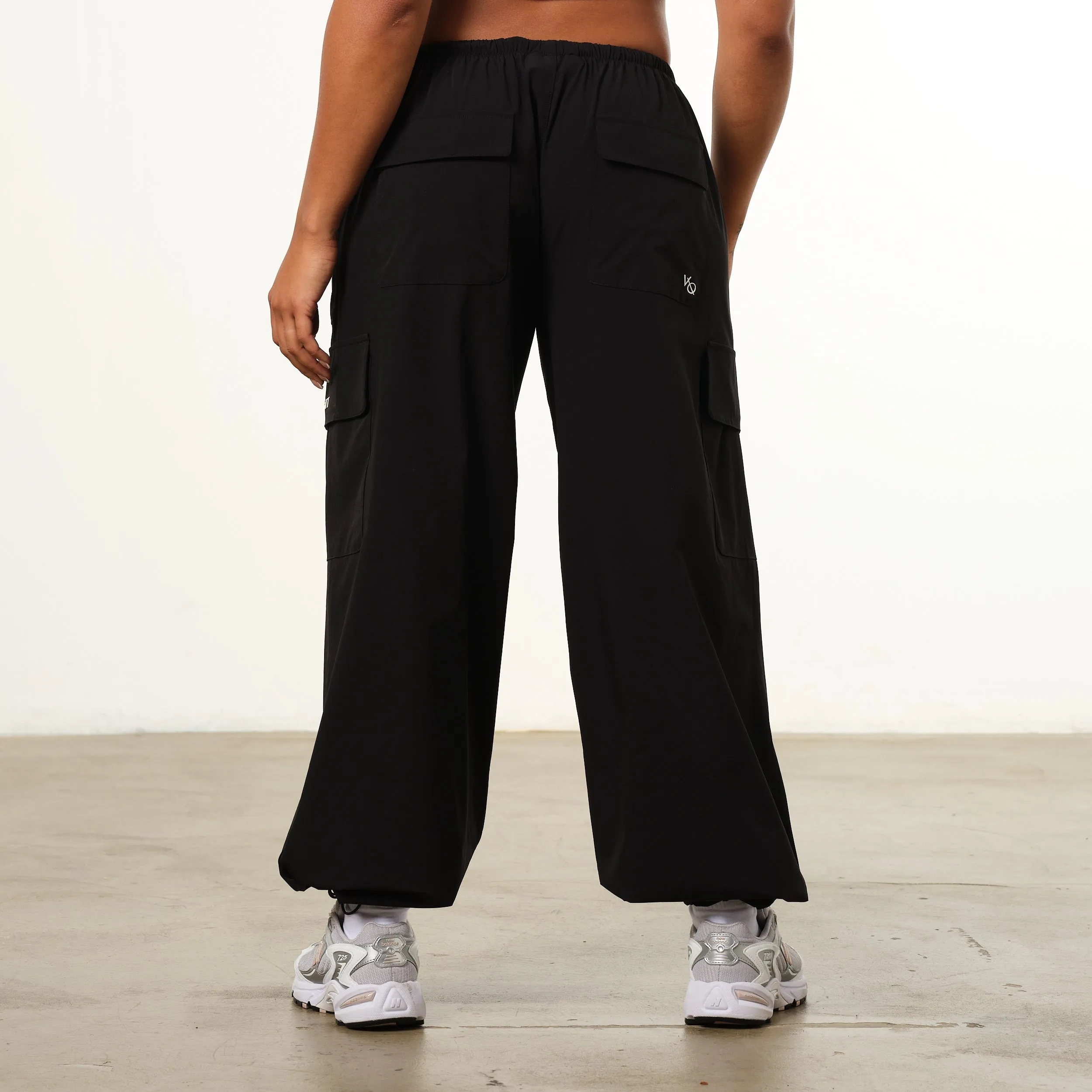 Vanquish Black Wide Leg Track Racer Pants