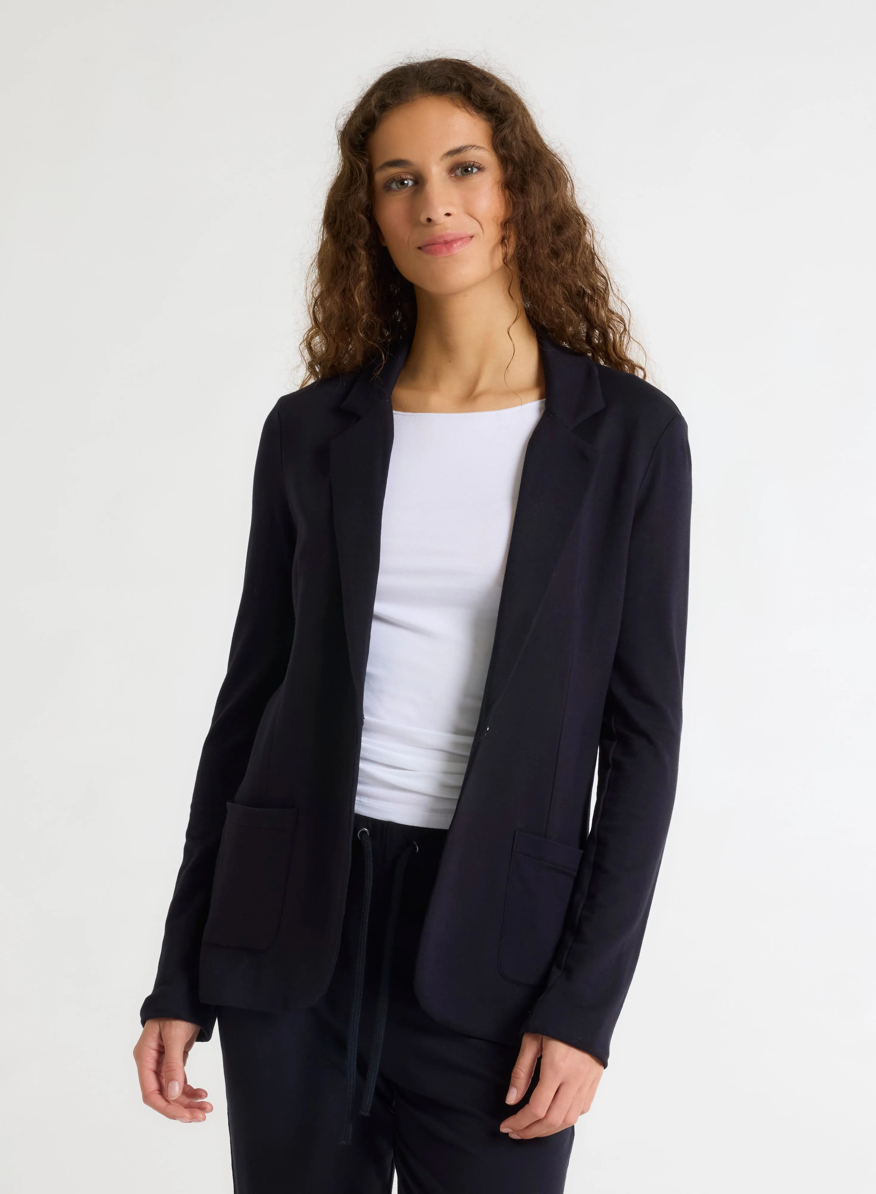 Veste Marine Diane 1 bouton en Viscose / Élasthanne