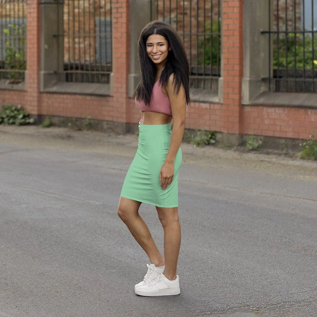 Womens Mint Green Pencil Skirt