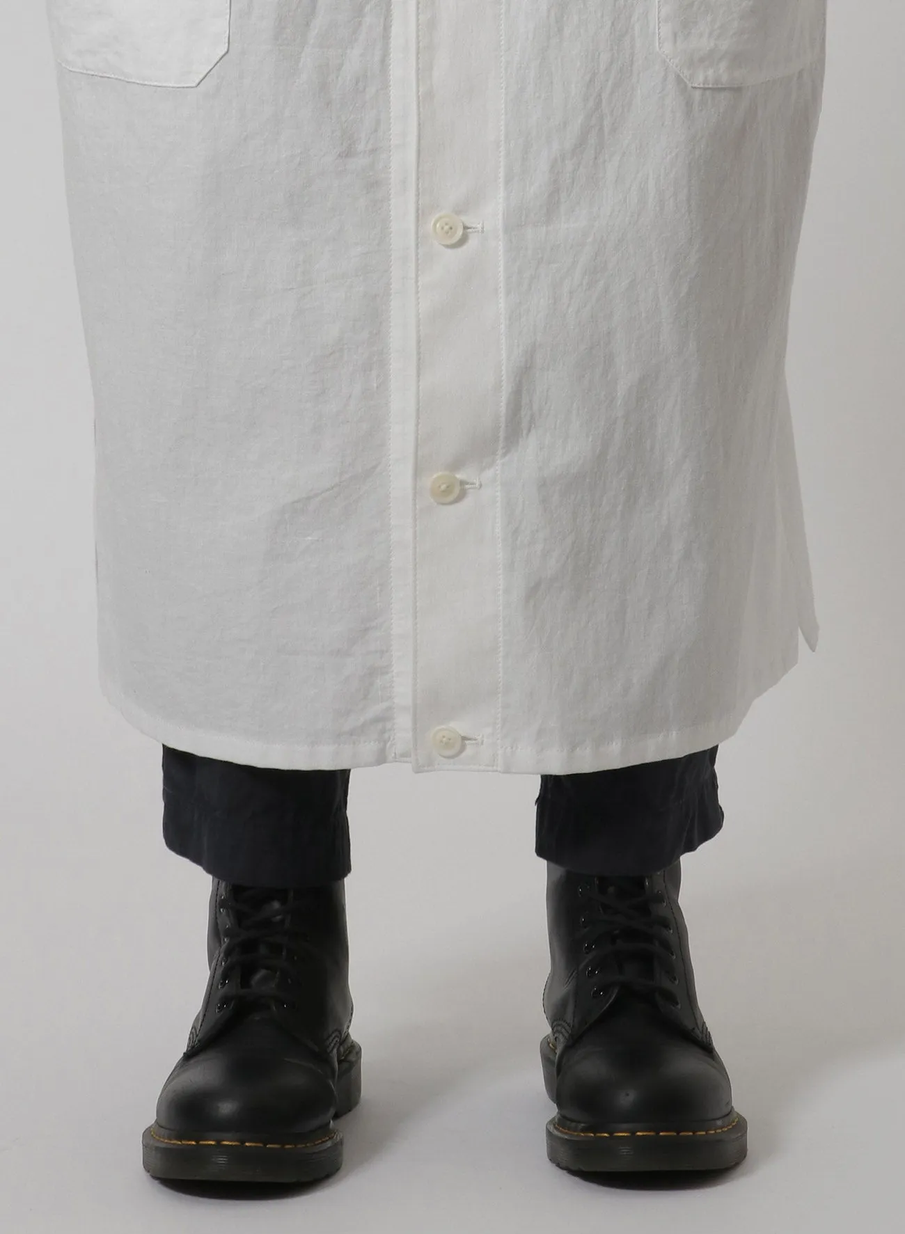 [Y's-Black Name]KHADI SIDE VENT WORK SHIRT COAT