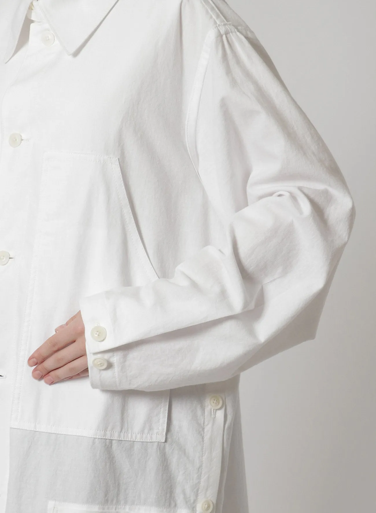 [Y's-Black Name]KHADI SIDE VENT WORK SHIRT COAT